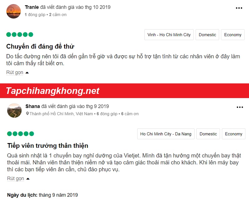 Khách hàng đánh giá Vietjet Air có tiếp viên hàng không phục vụ chu đáo, niềm nở.